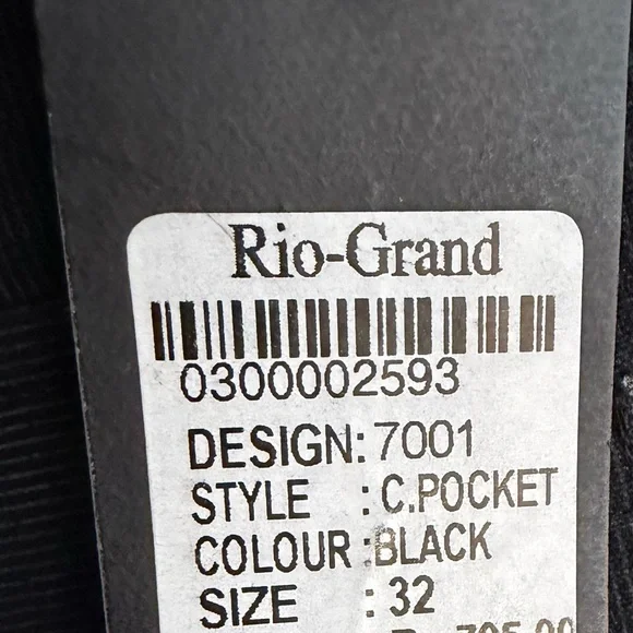 RIO-GRAND, Men’s Black Casual Pants Size 32 Straight Leg Back Flap Pockets NWT. - Picture 2 of 12